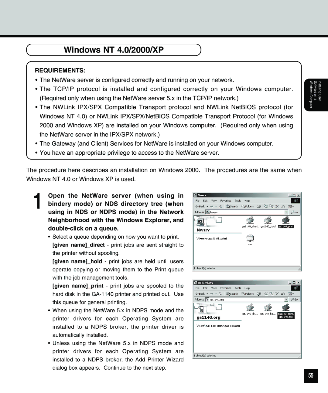 Toshiba 810 manual Windows NT 4.0/2000/XP 