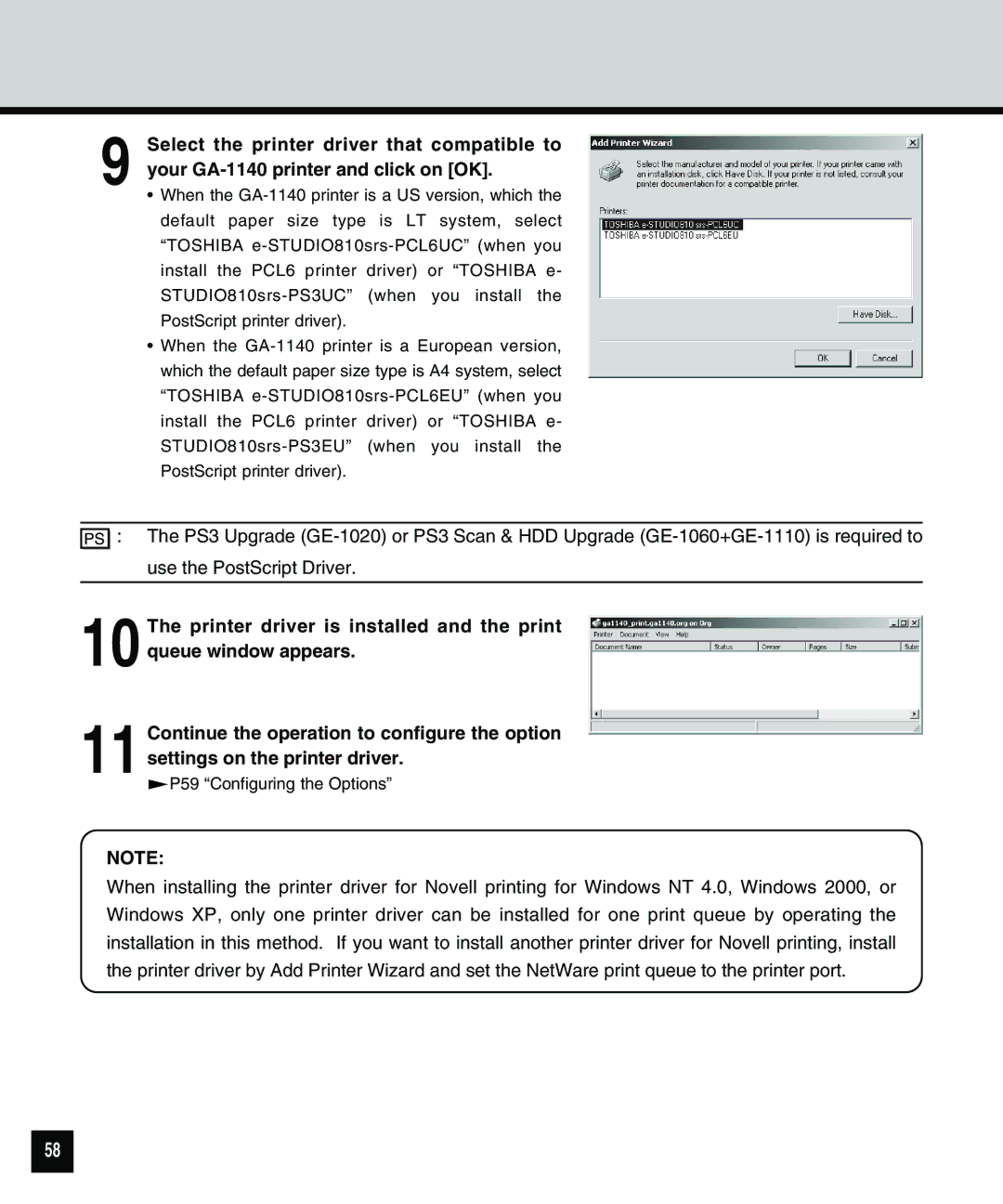 Toshiba 810 manual P59 Configuring the Options 