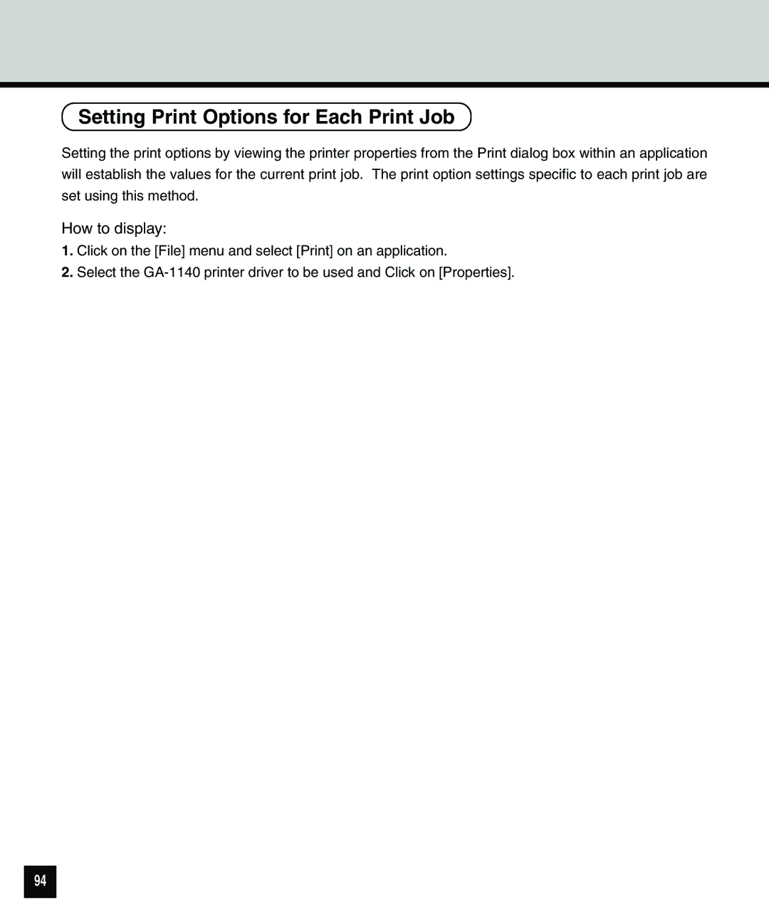 Toshiba 810 manual Setting Print Options for Each Print Job 