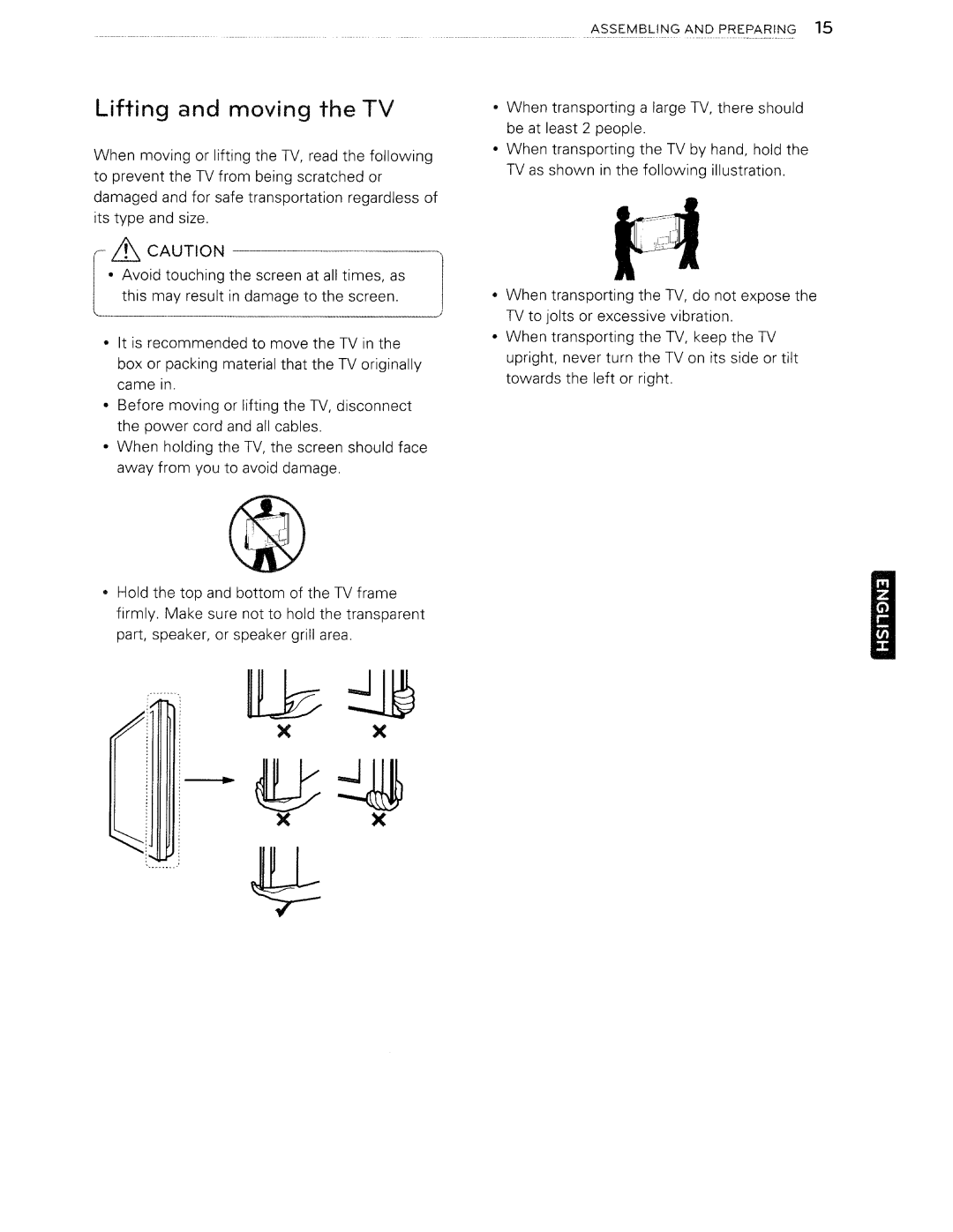 Toshiba 84LM9600 manual Lifting and moving the TV, It Caution 