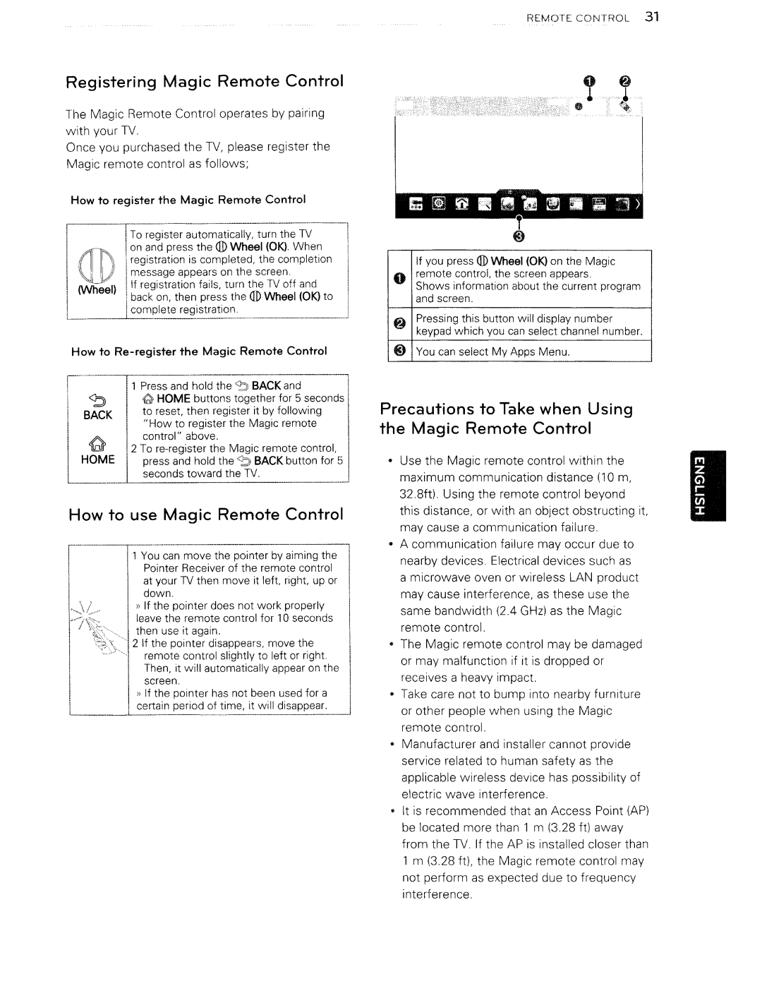 Toshiba 84LM9600 manual Registering Magic Remote Control, How to use Magic Remote Control 