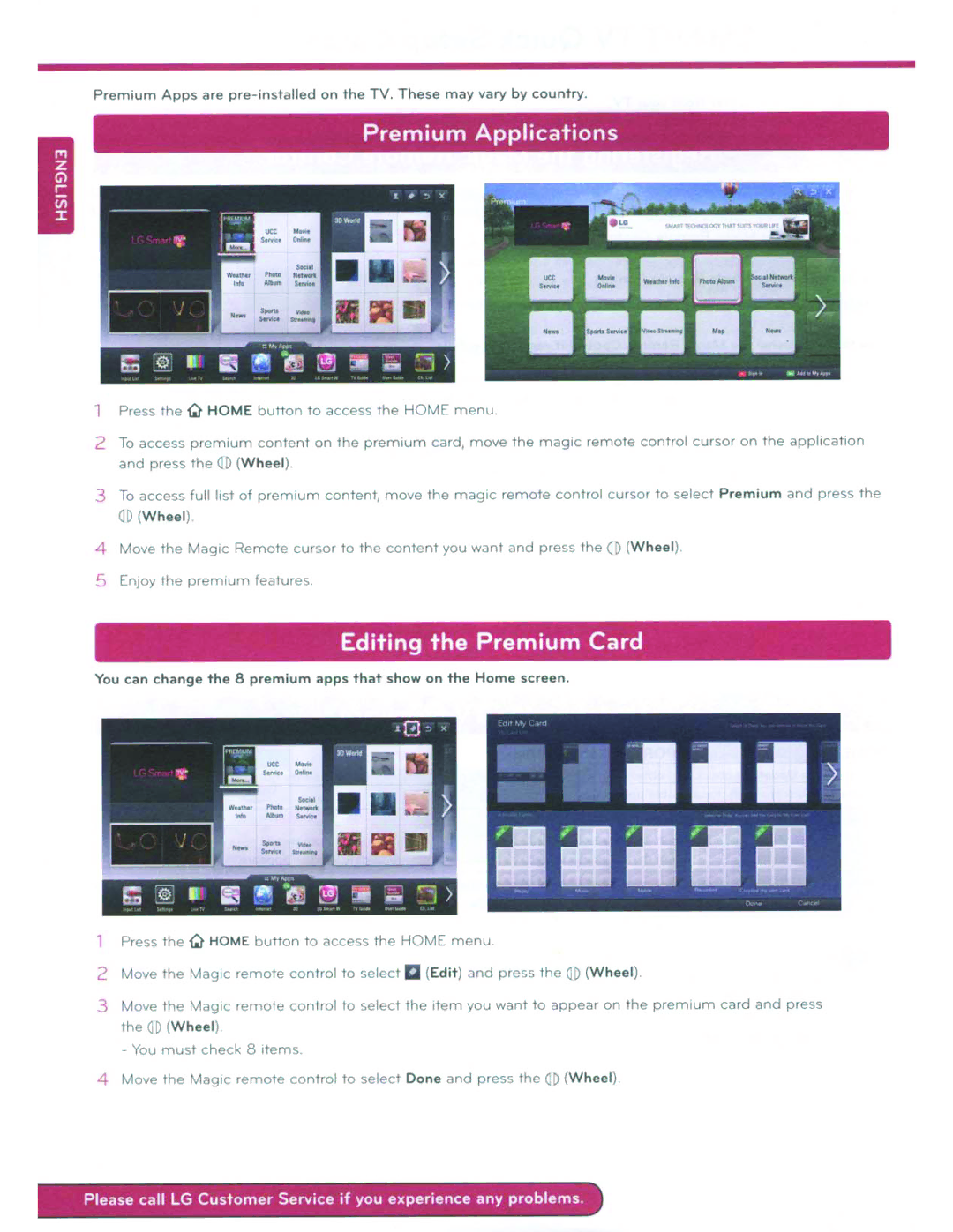 Toshiba 84LM9600 manual Premium Applications, Editing Premium Card 