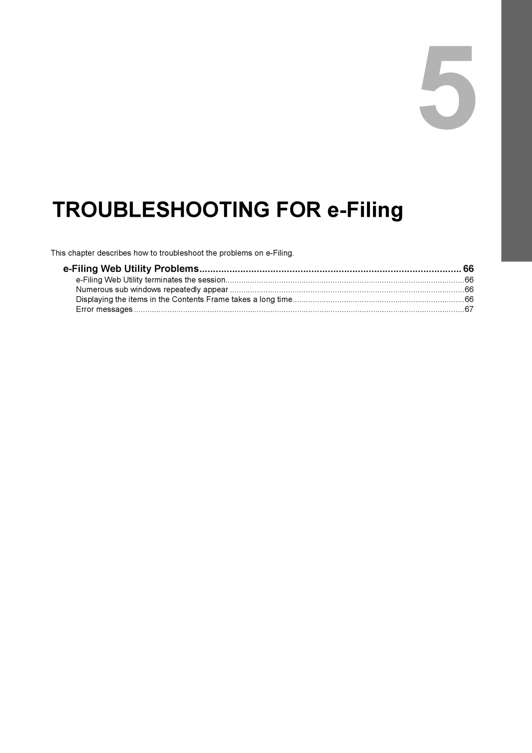 Toshiba 555, 855, 755, 655 manual Troubleshooting for e-Filing, Filing Web Utility Problems 