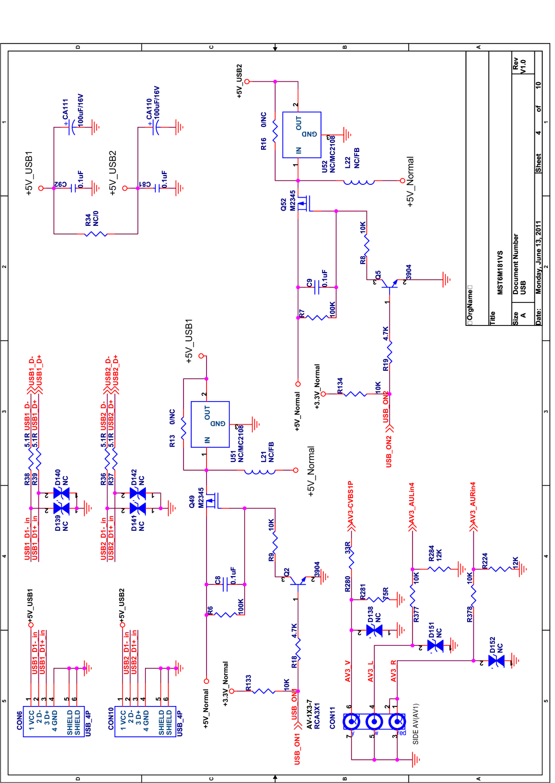 Toshiba 8M26C service manual +5VUSB1 