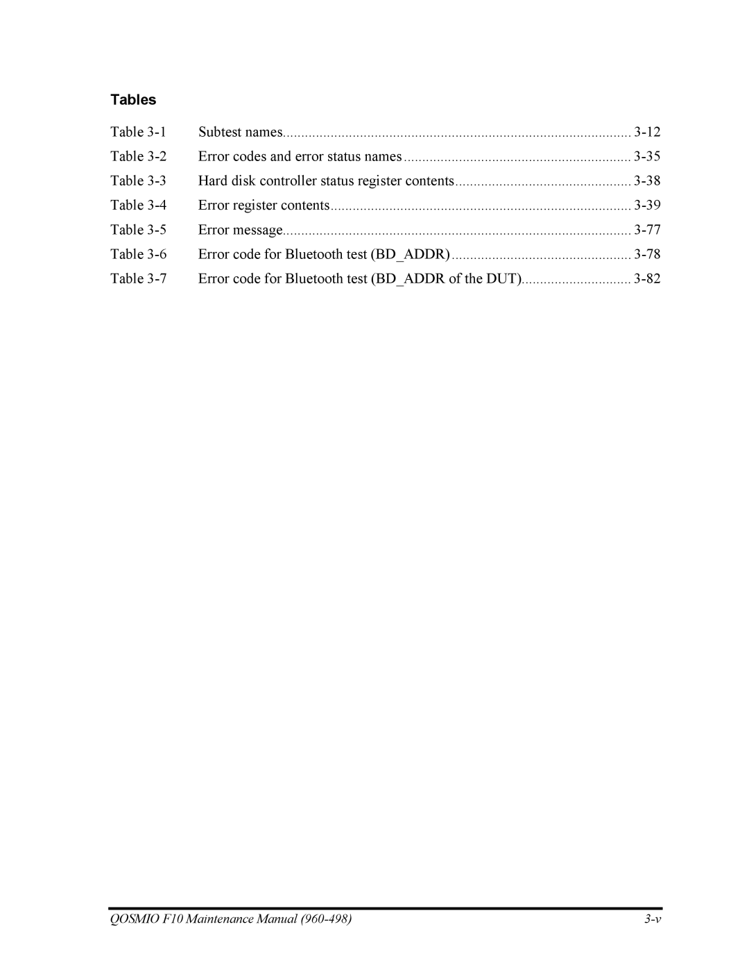 Toshiba 960-498 manual Qosmio F10 Maintenance Manual 