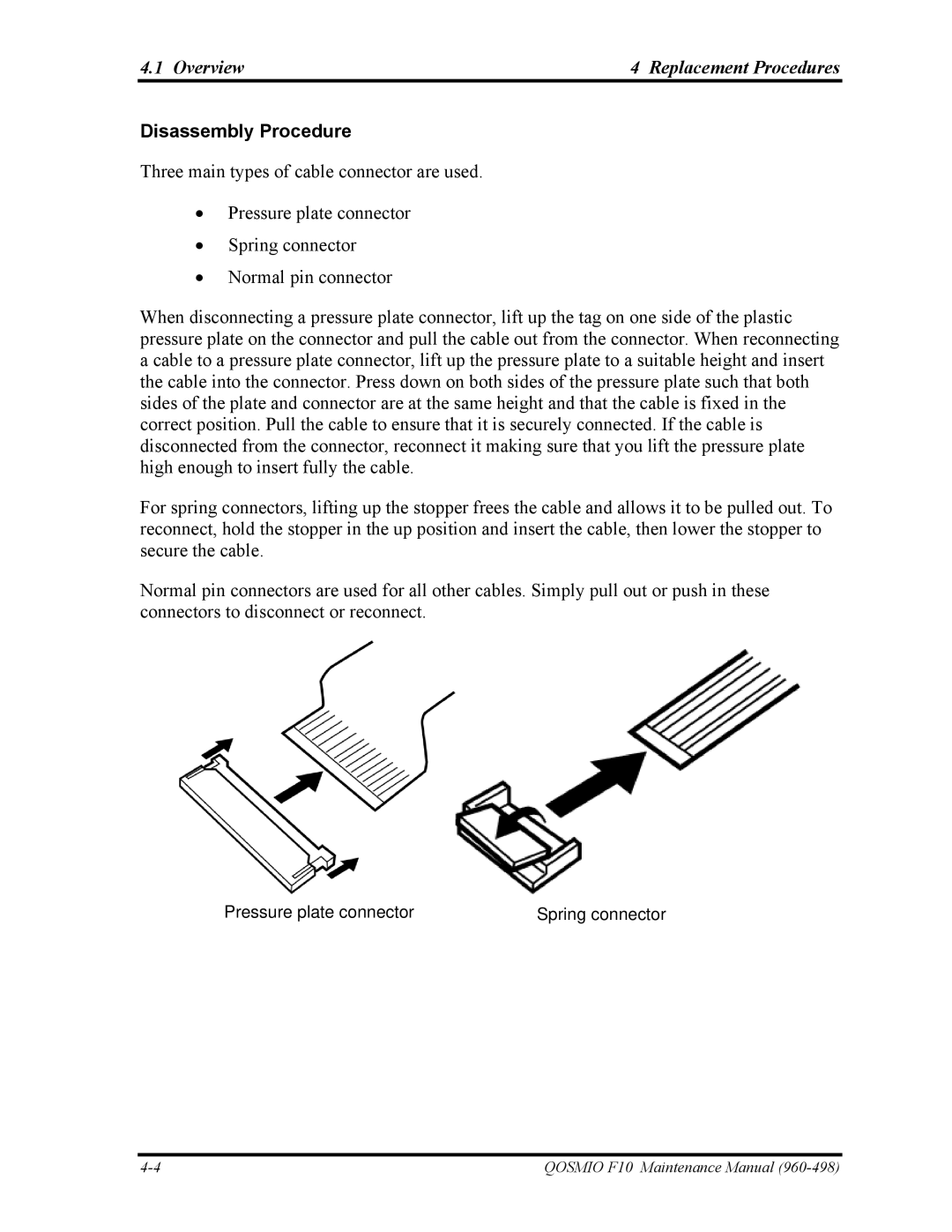 Toshiba 960-498 manual Disassembly Procedure 