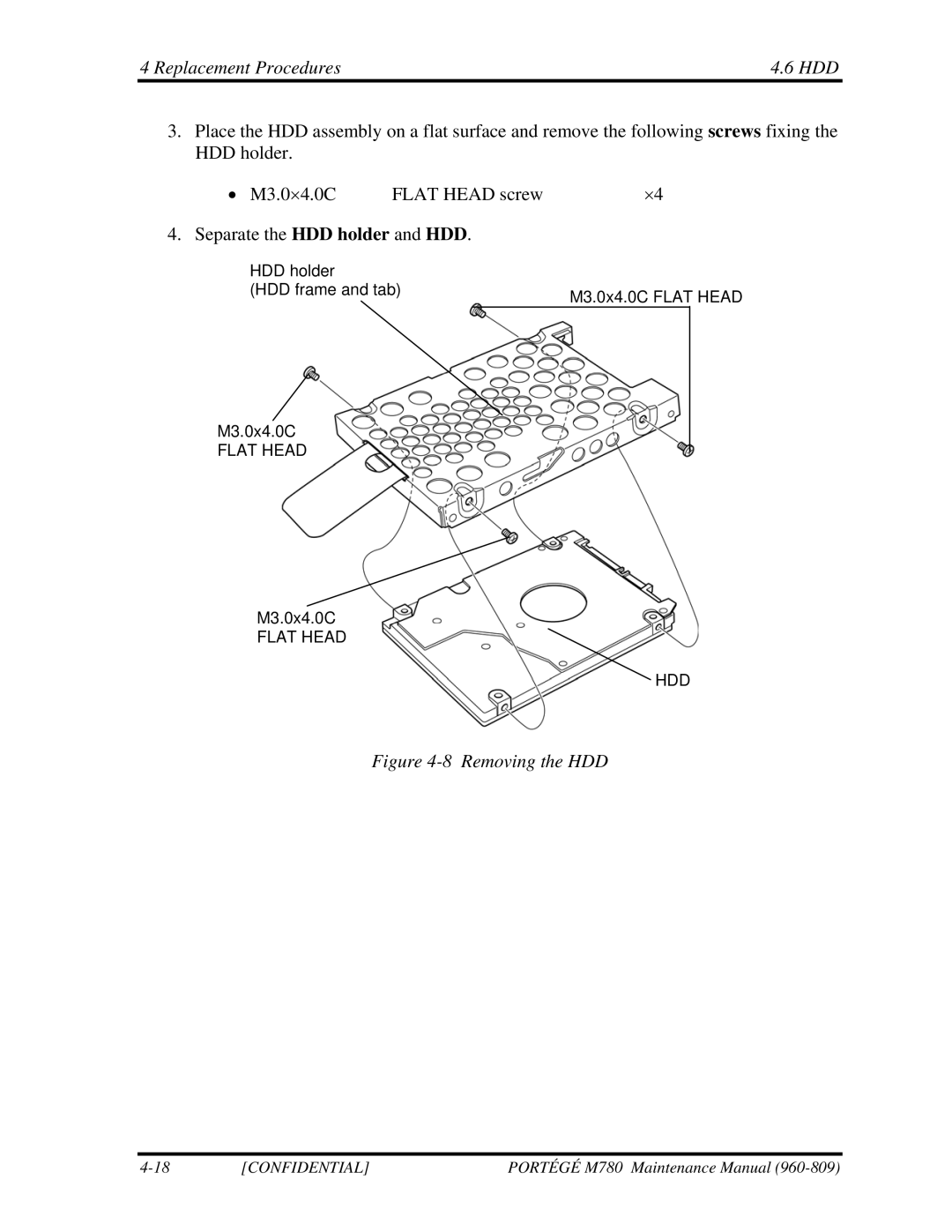 Toshiba 960-809 manual Flat Head 