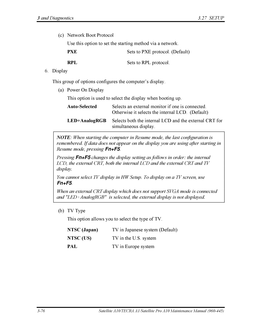 Toshiba A10 manual Pxe 