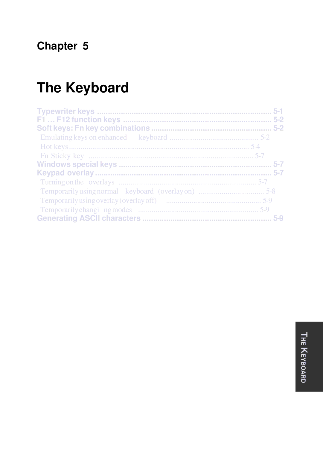 Toshiba A10 Series user manual Keyboard, Chapter 