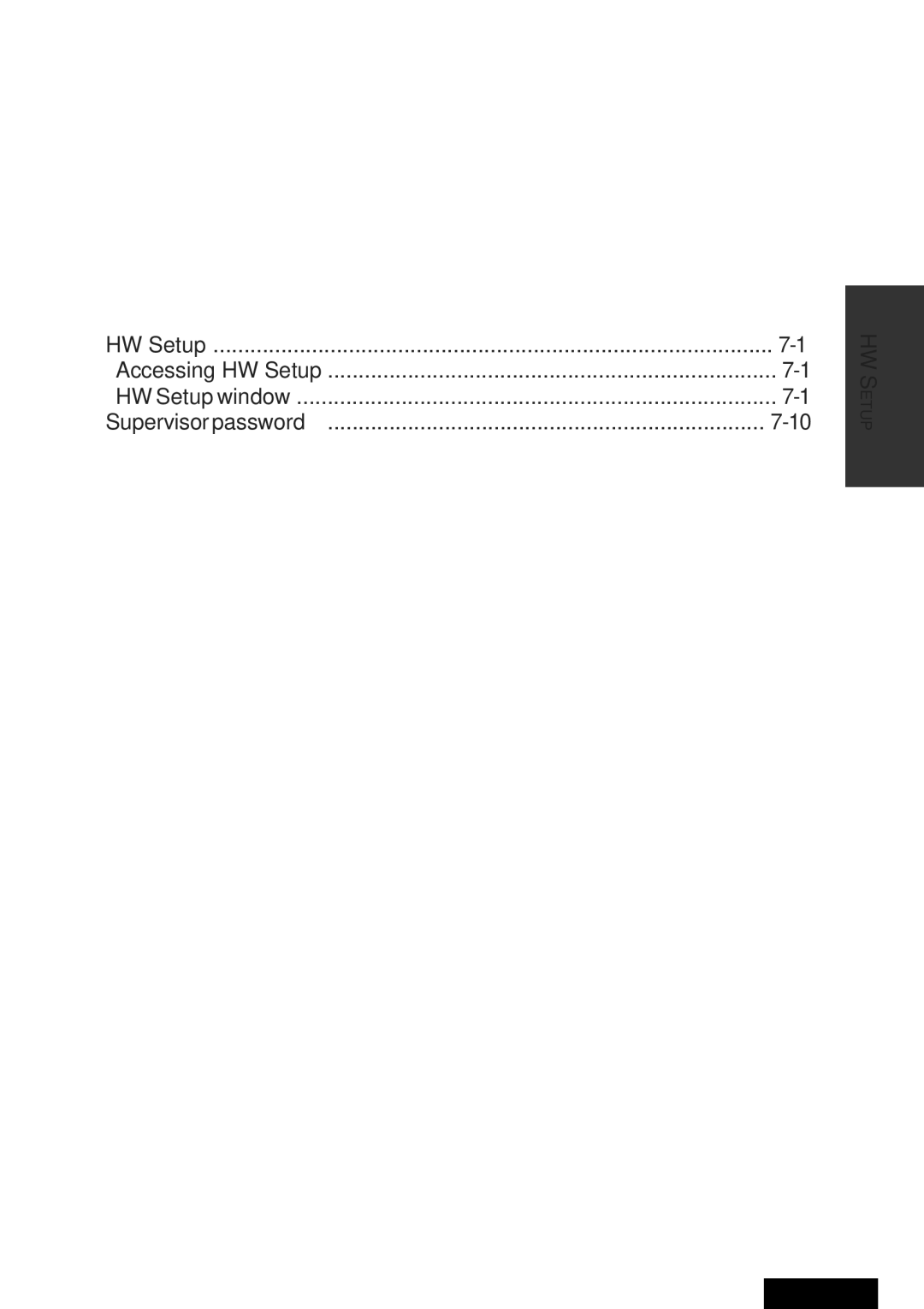 Toshiba A10 Series user manual HW Setup and Passwords, Chapter 