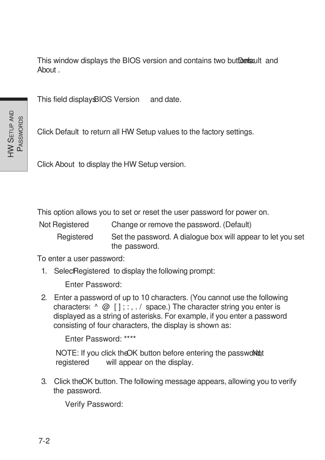 Toshiba A10 Series user manual General, Password 