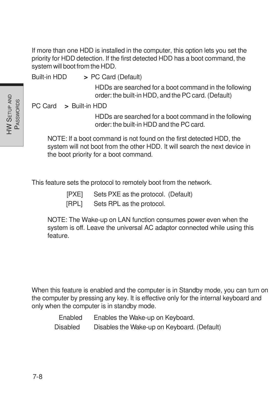 Toshiba A10 Series user manual HDD Priority Options 