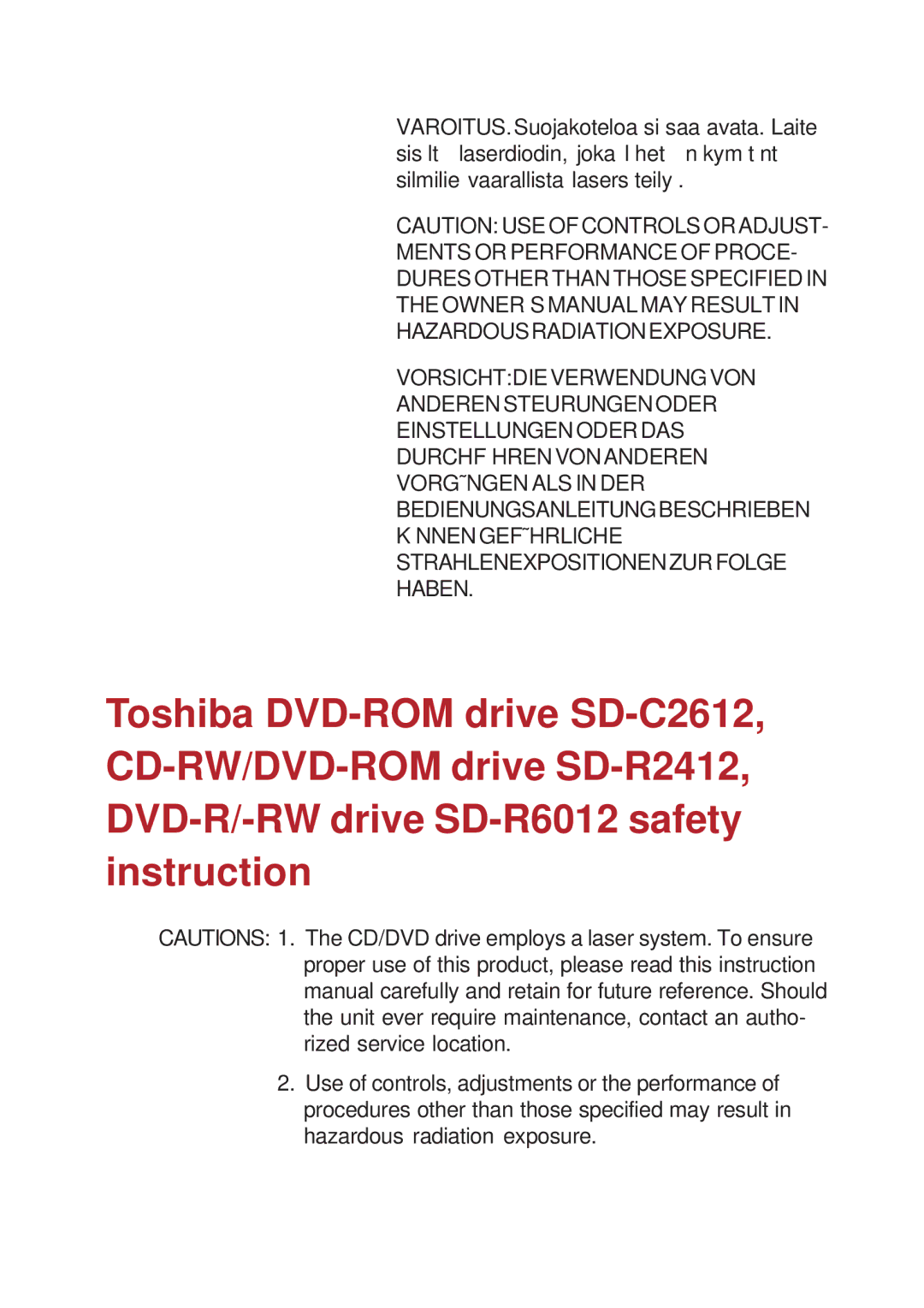 Toshiba A10 Series user manual 