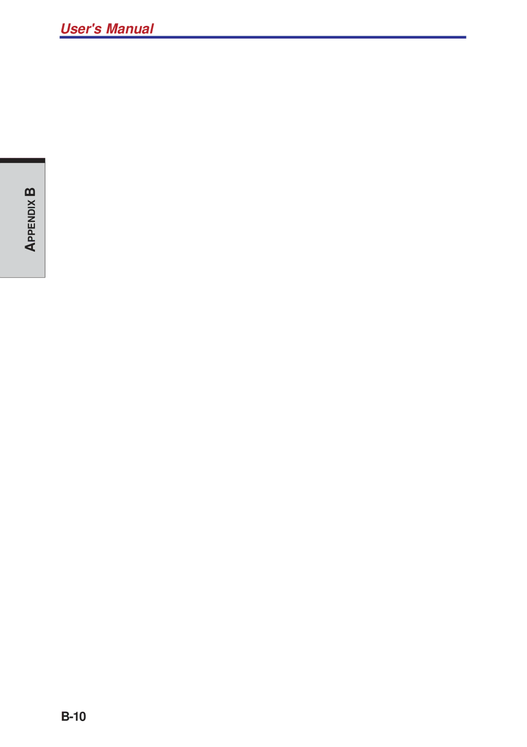 Toshiba A10 Series user manual Appendix B 