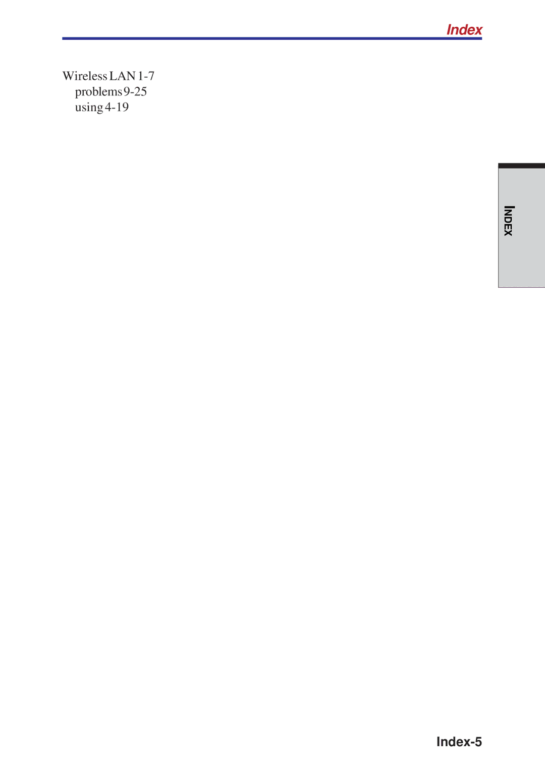 Toshiba A10 Series user manual Index-5 