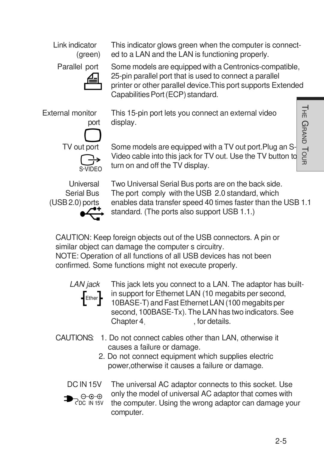 Toshiba A10 Series user manual Back side 