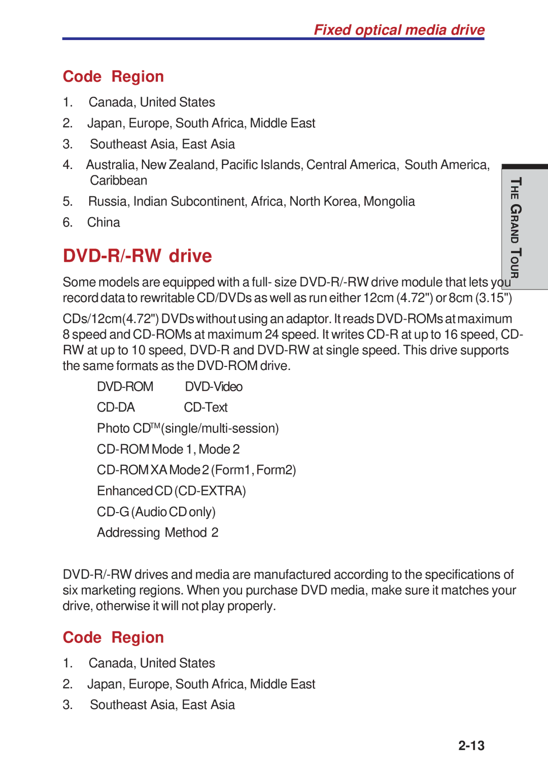 Toshiba A10 Series user manual DVD-R/-RW drive 