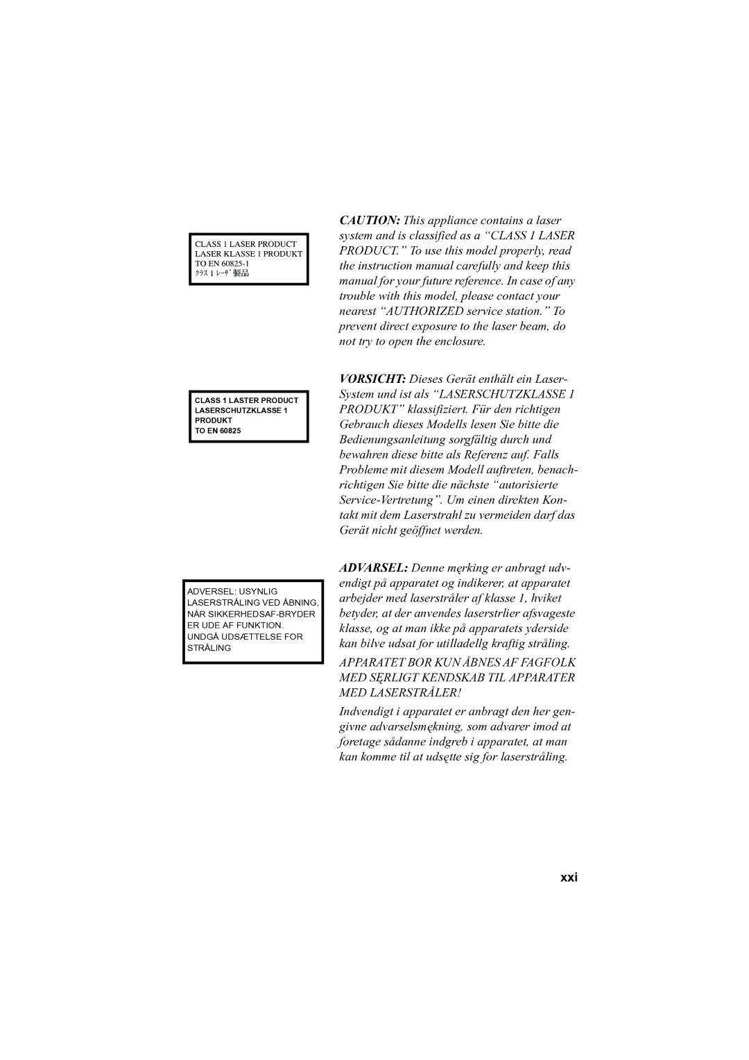 Toshiba A100 user manual Xxi 