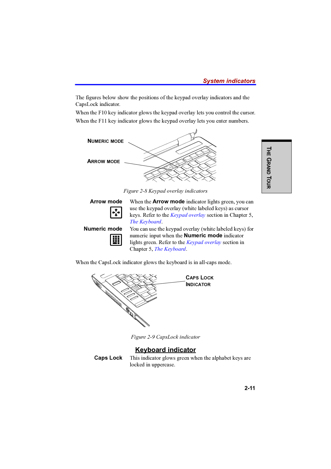 Toshiba A100 user manual Keyboard indicator, System indicators 