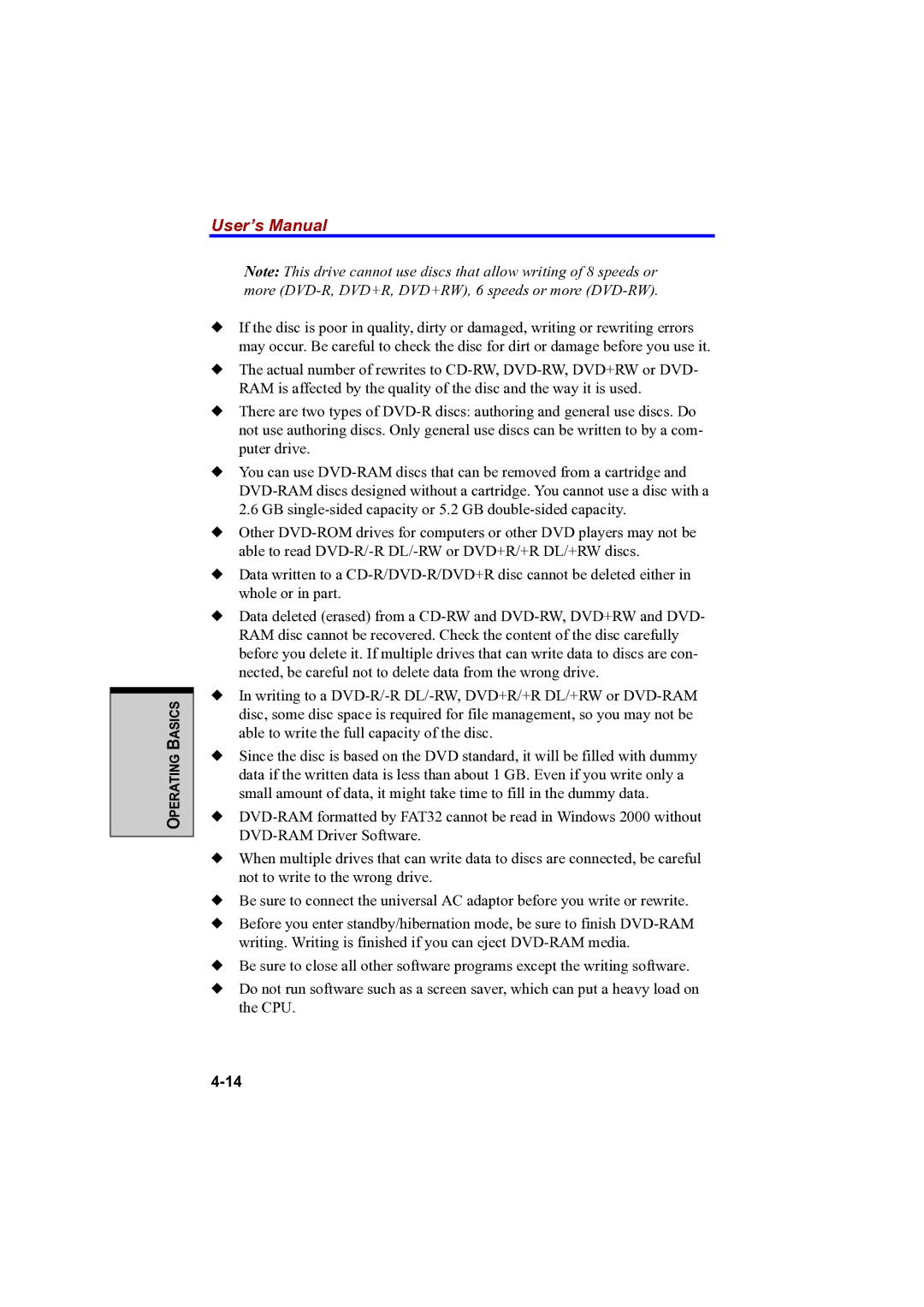 Toshiba A100 user manual User’s Manual 