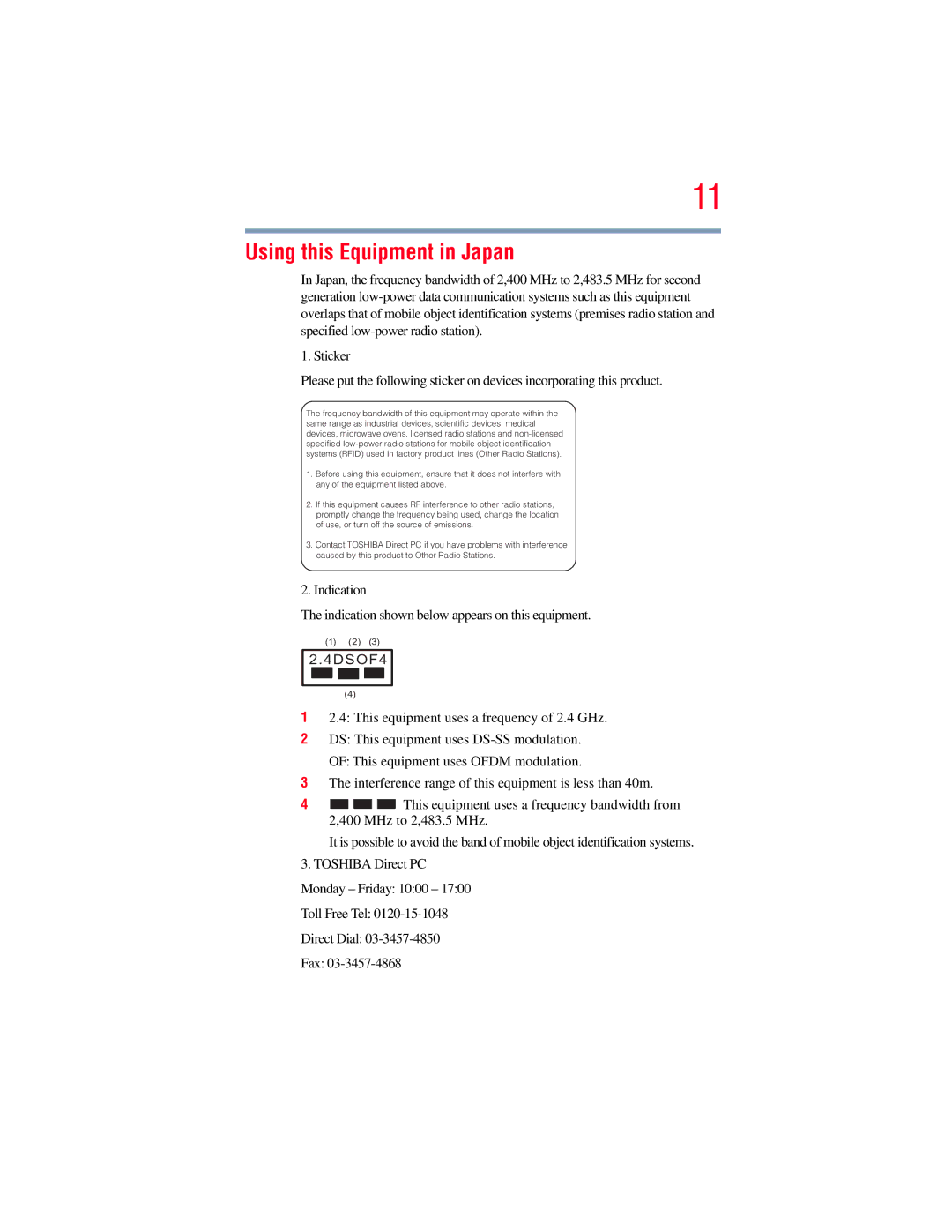 Toshiba A135, A130 manual Using this Equipment in Japan, 4DSOF4 