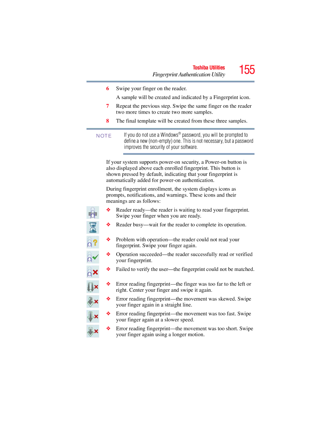 Toshiba A135, A130 manual 155, Improves the security of your software 