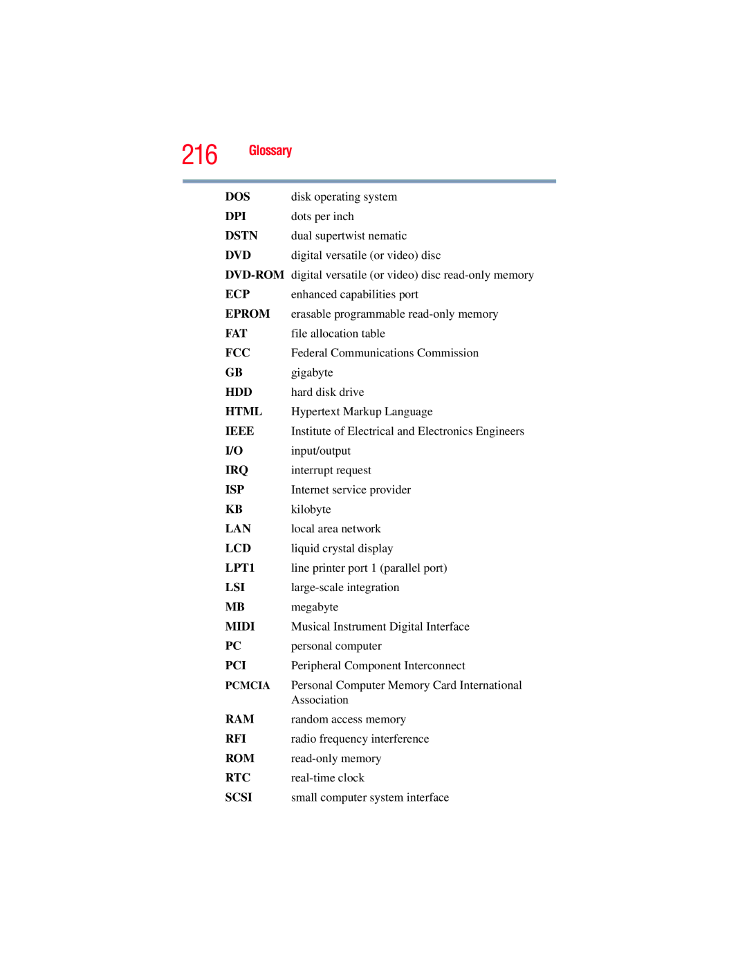 Toshiba A130, A135 manual 216 