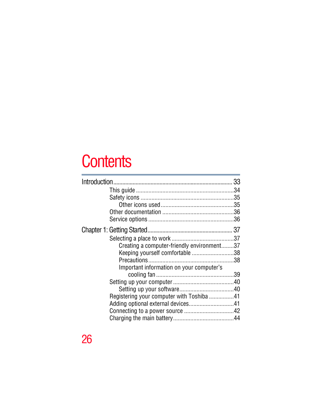 Toshiba A130, A135 manual Contents 