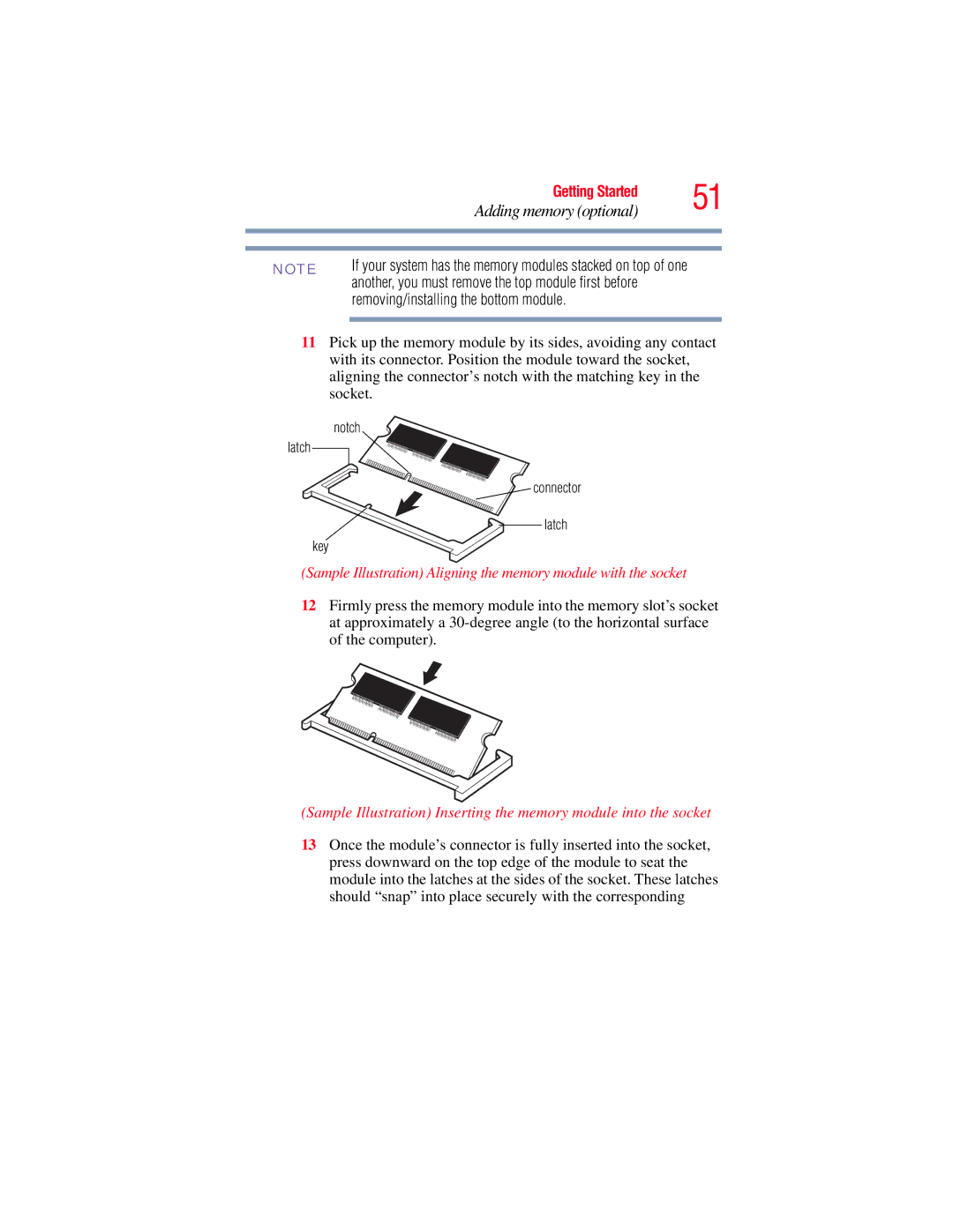 Toshiba A135, A130 manual Adding memory optional, Removing/installing the bottom module 