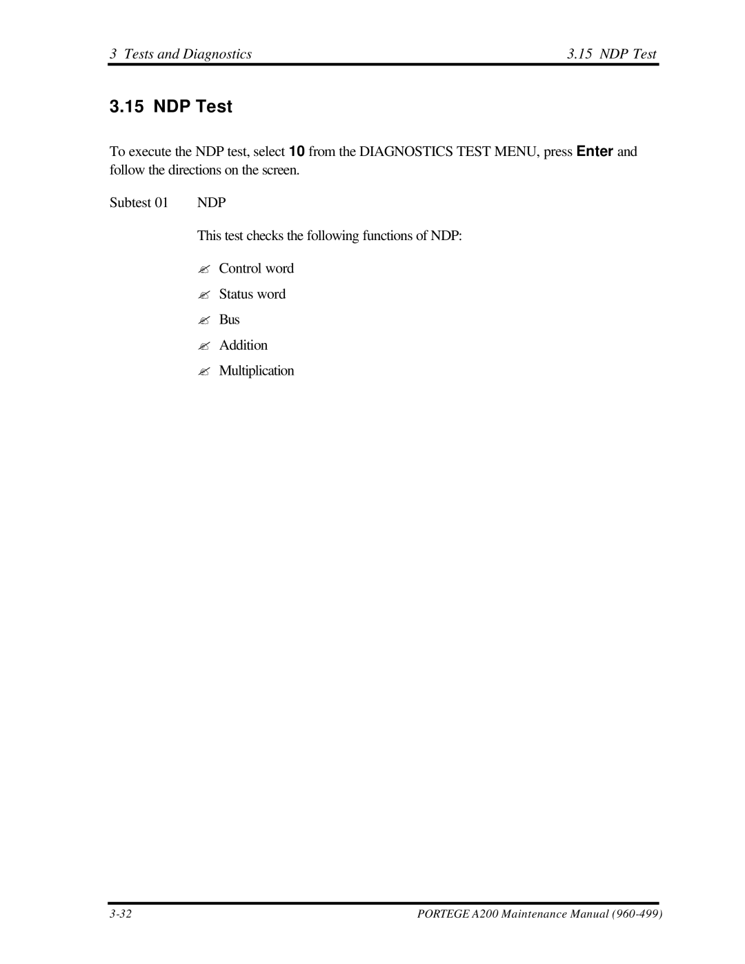Toshiba A200 manual Tests and Diagnostics NDP Test 