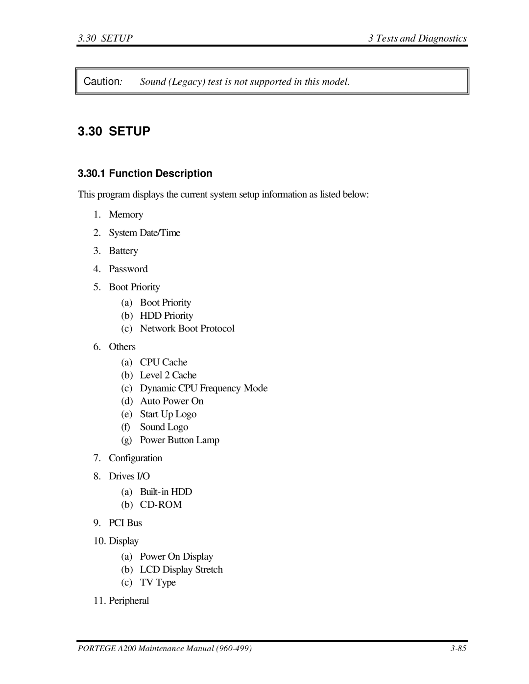 Toshiba A200 manual Setup Tests and Diagnostics 