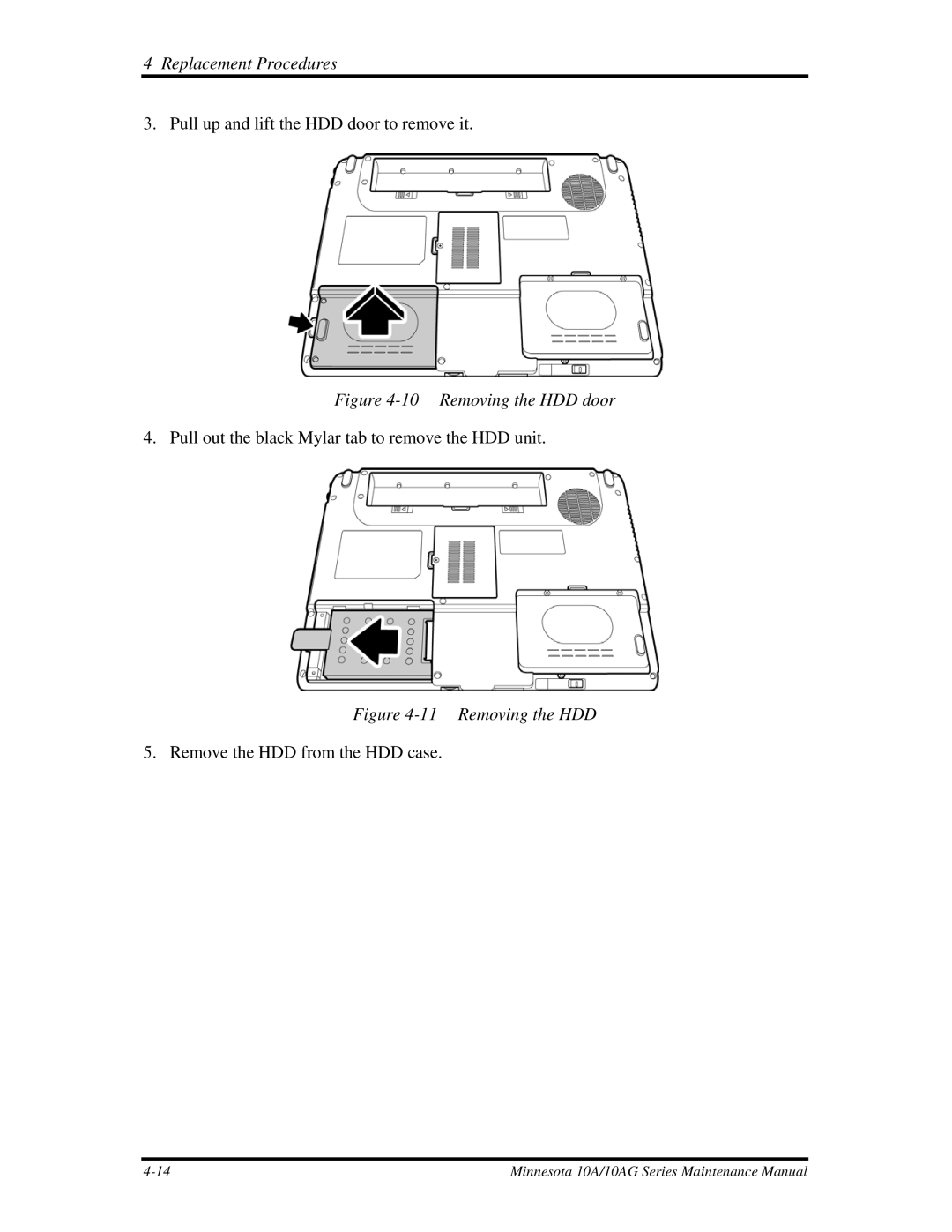 Toshiba a210 manual Removing the HDD door 