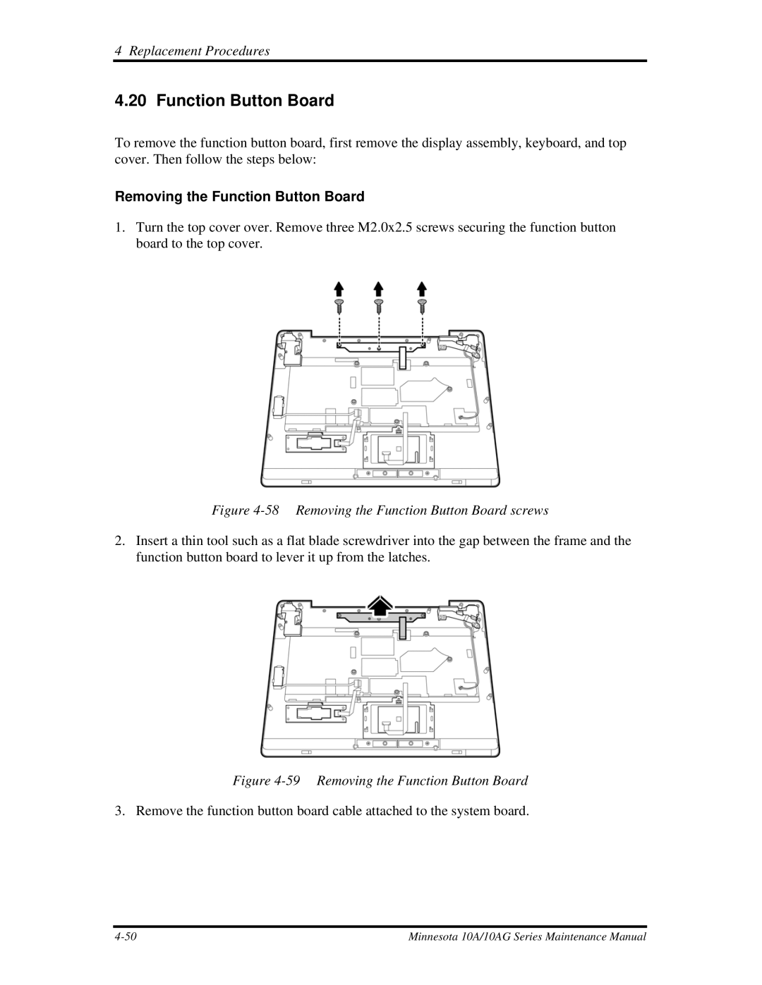 Toshiba a210 manual Removing the Function Button Board 