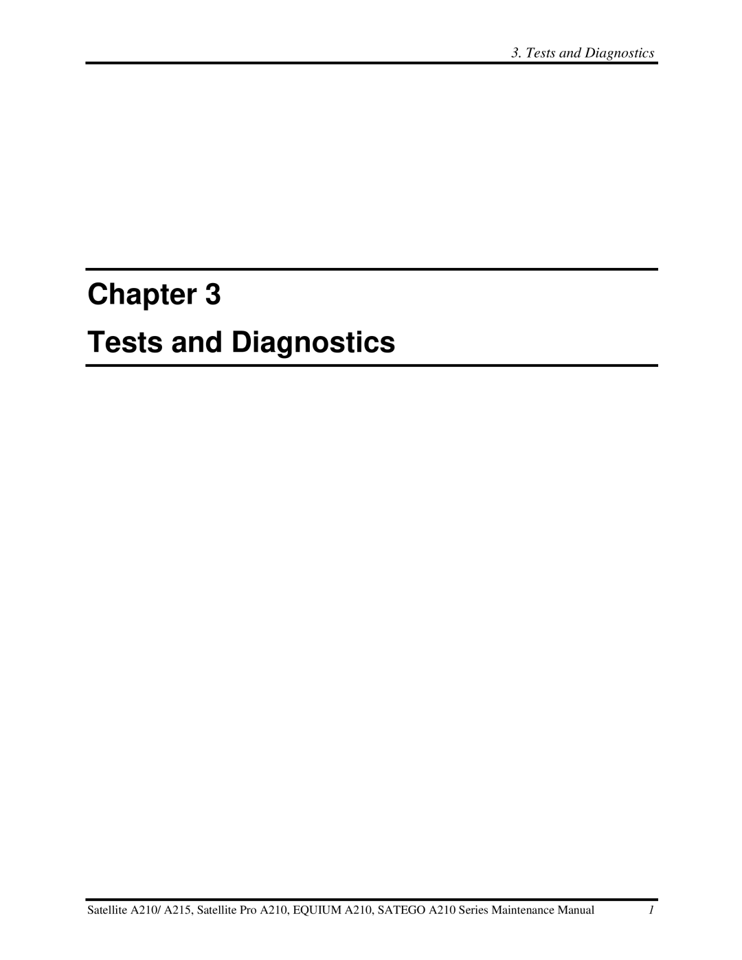 Toshiba a210 manual Chapter Tests and Diagnostics 