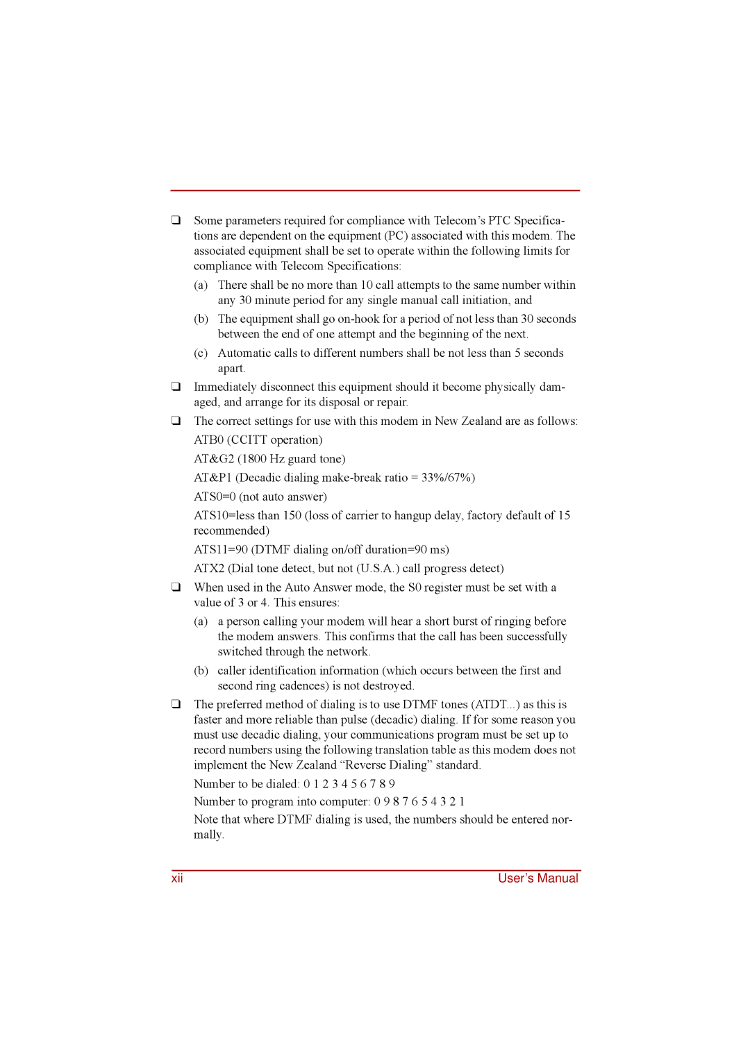 Toshiba a210 user manual Xii User’s Manual 