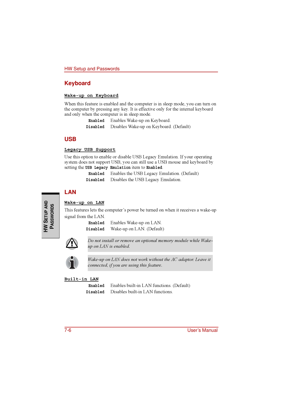 Toshiba a210 user manual Usb 