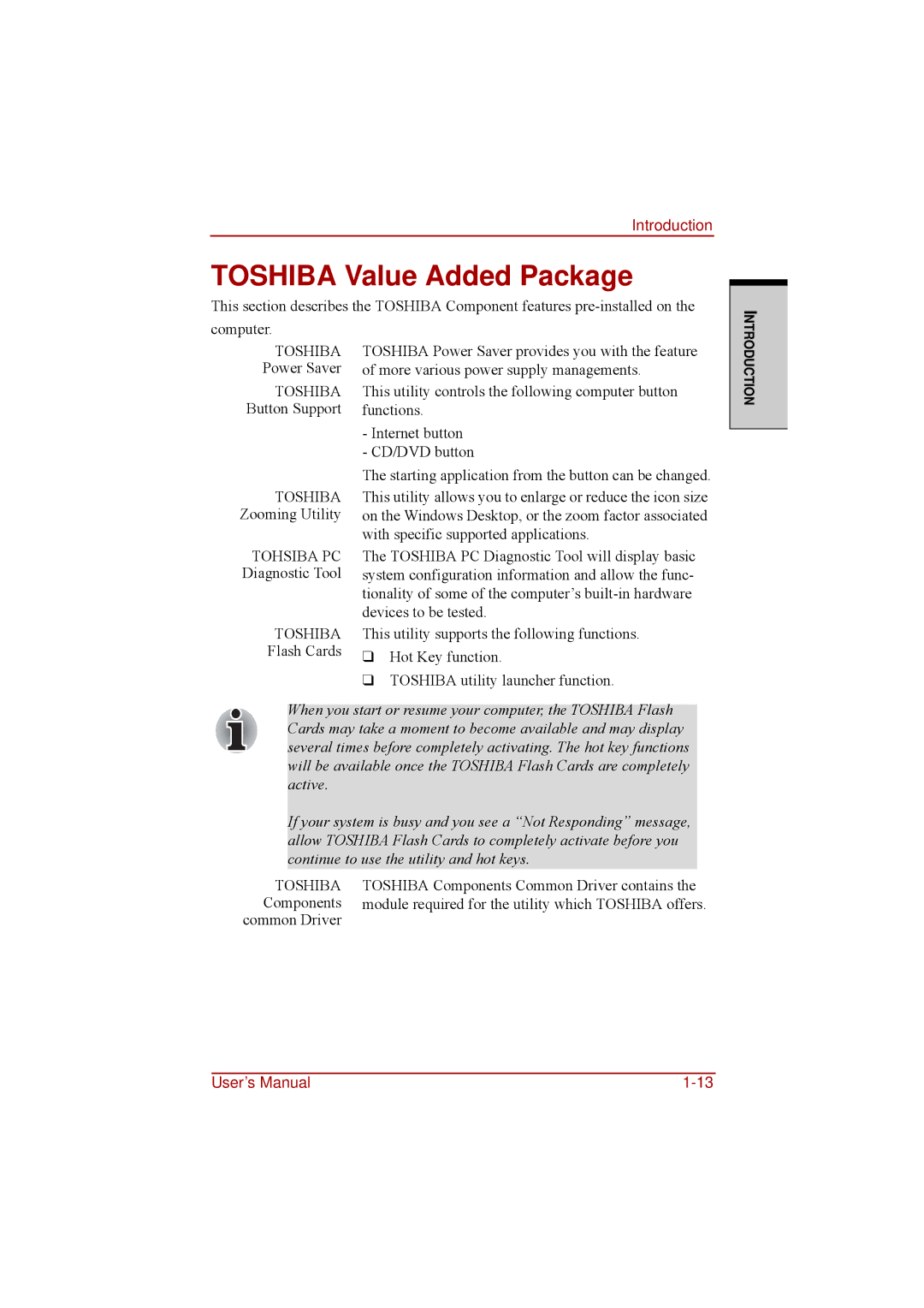 Toshiba a210 user manual Toshiba Value Added Package 