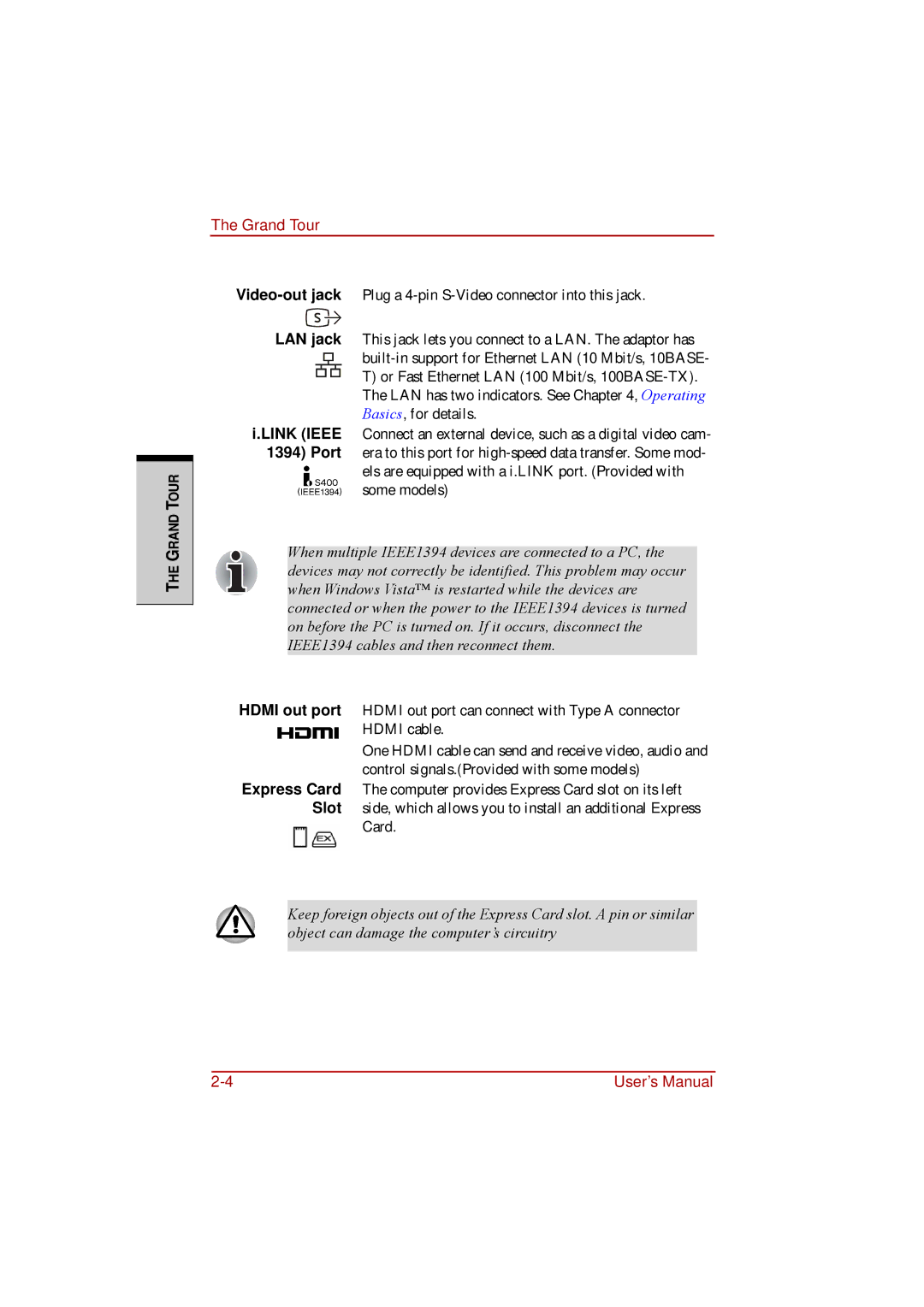 Toshiba a210 user manual Grand Tour 