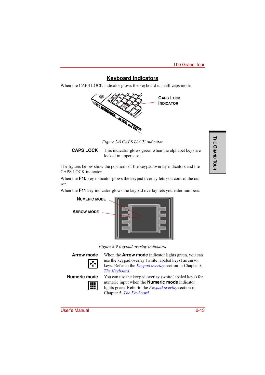 Toshiba a210 user manual Keyboard indicators 