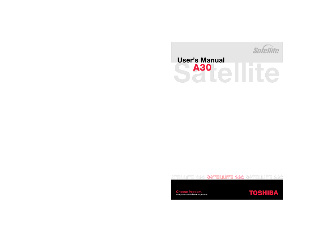 Toshiba user manual SatelliteA30 