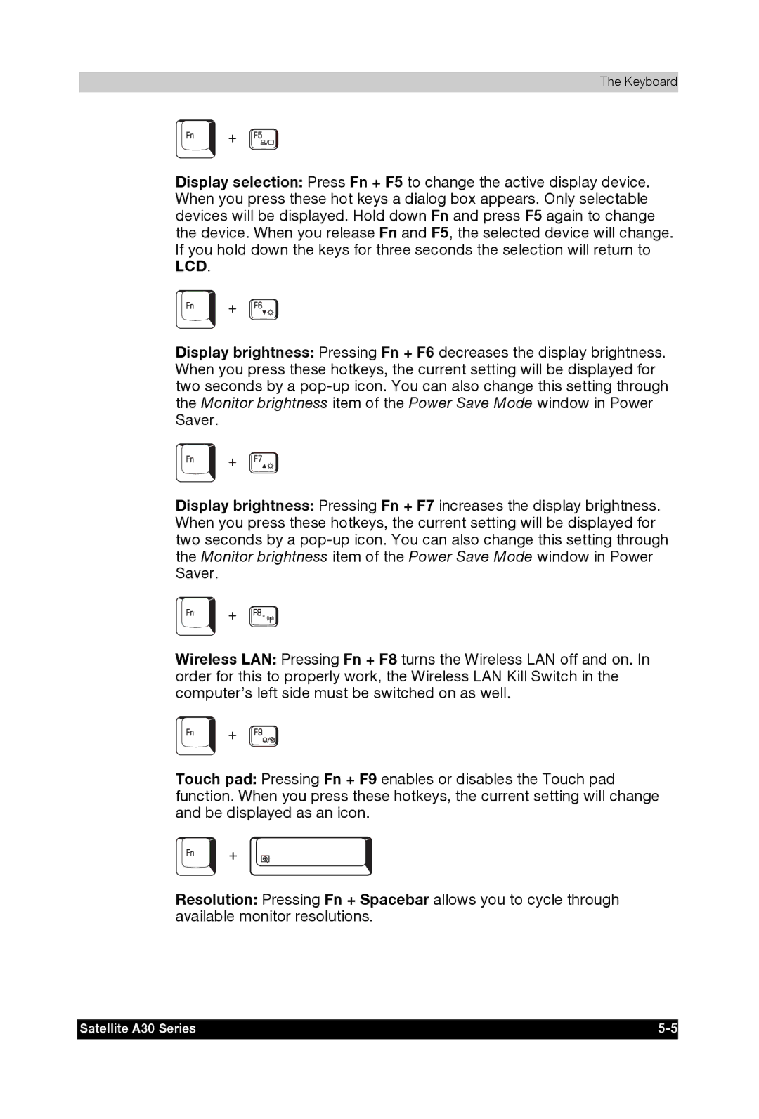 Toshiba user manual Satellite A30 Series 