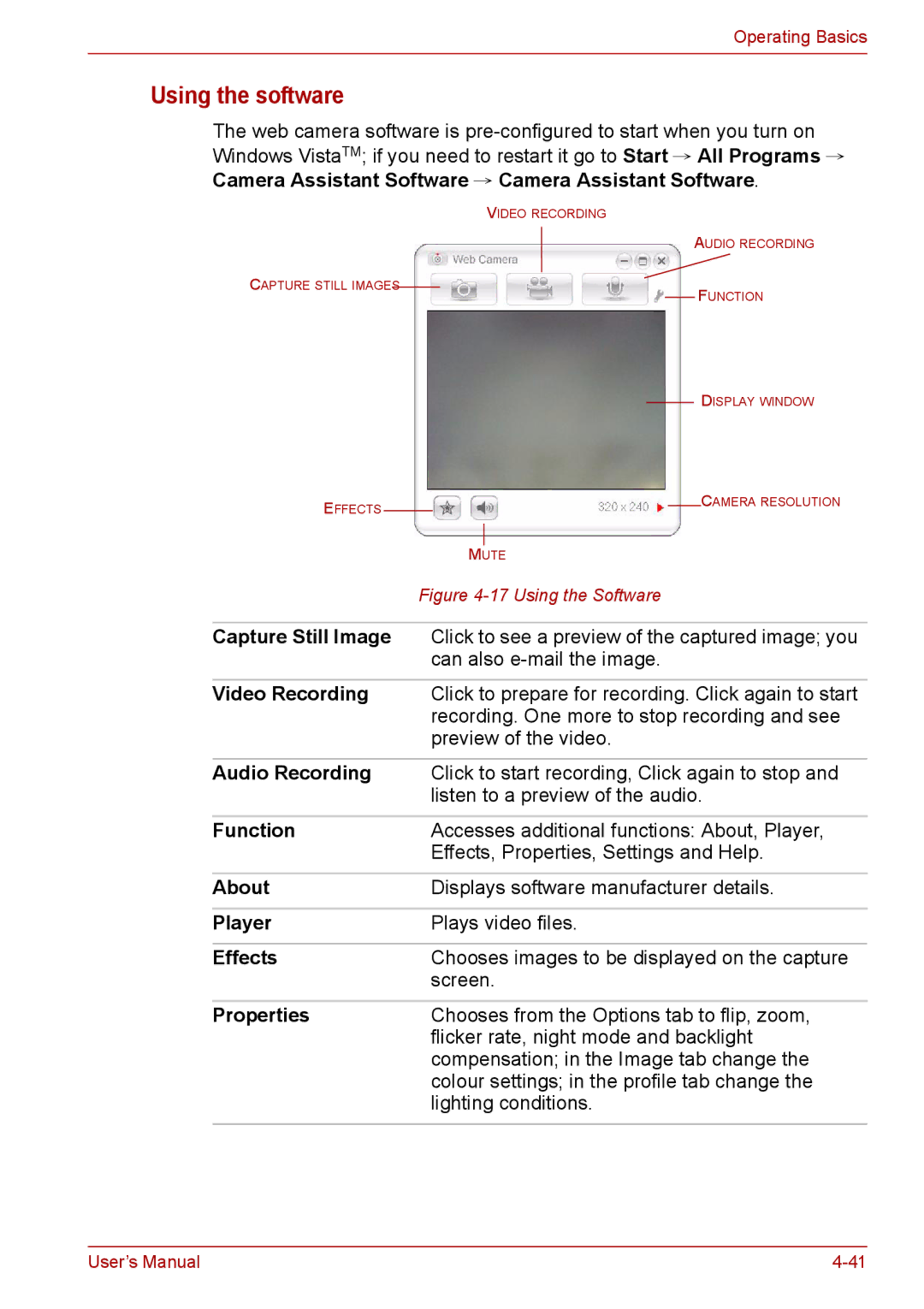 Toshiba PRO A300D user manual Using the software 