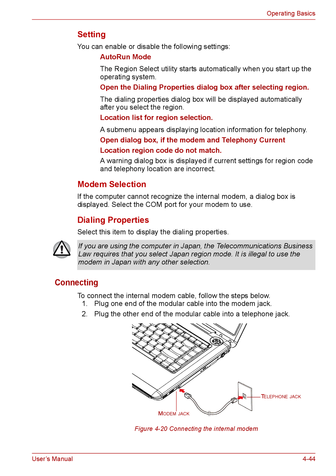 Toshiba PRO A300D user manual Connecting, Setting 