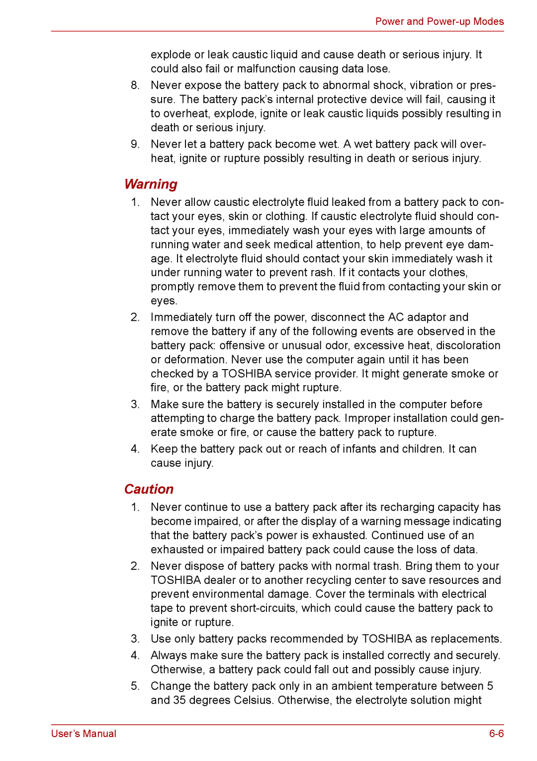 Toshiba PRO A300D user manual Power and Power-up Modes 