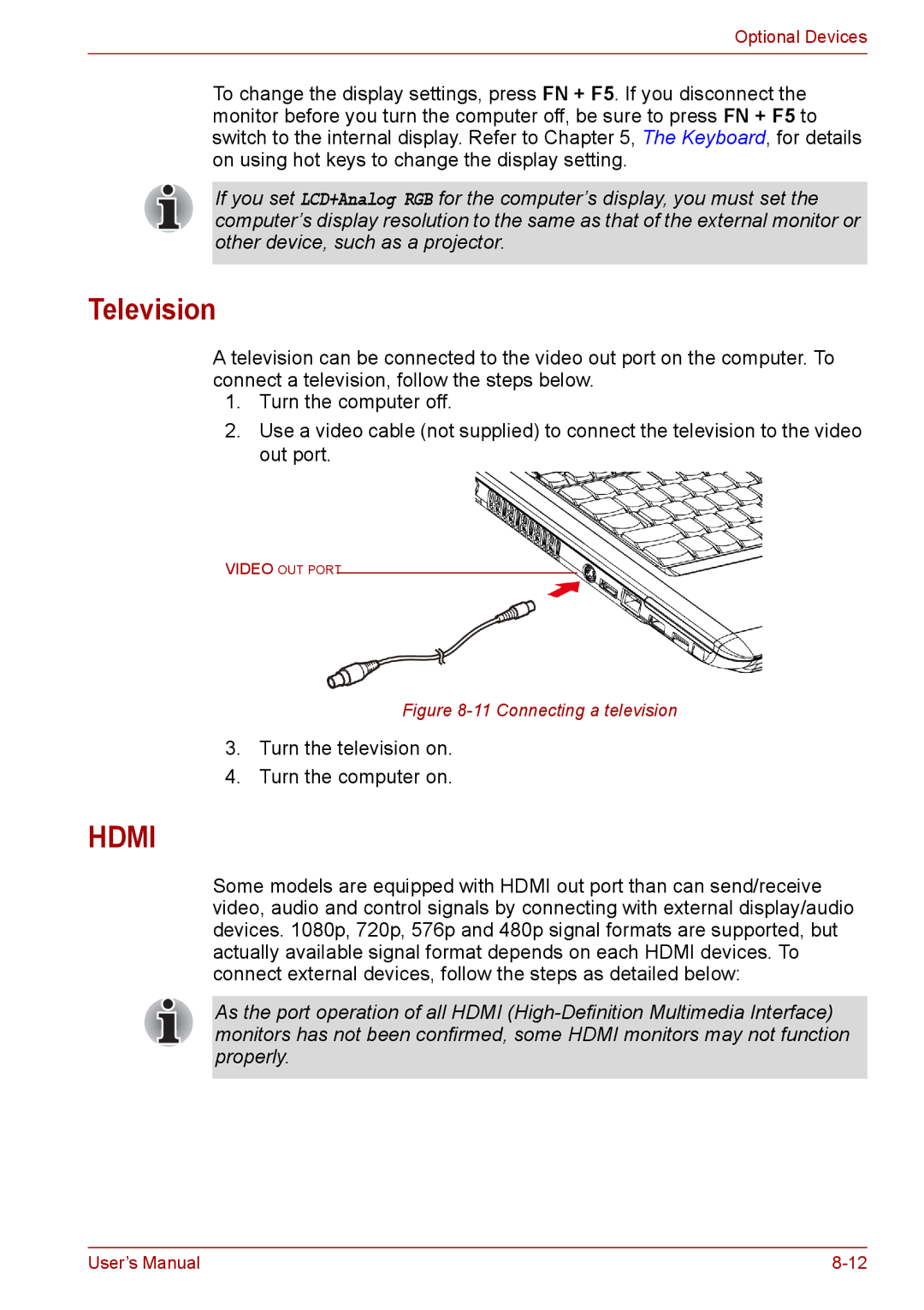 Toshiba PRO A300D user manual Television, Hdmi 