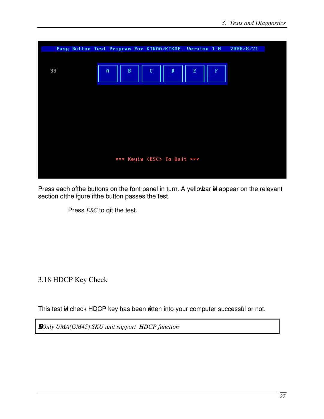 Toshiba A350 manual Hdcp Key Check 