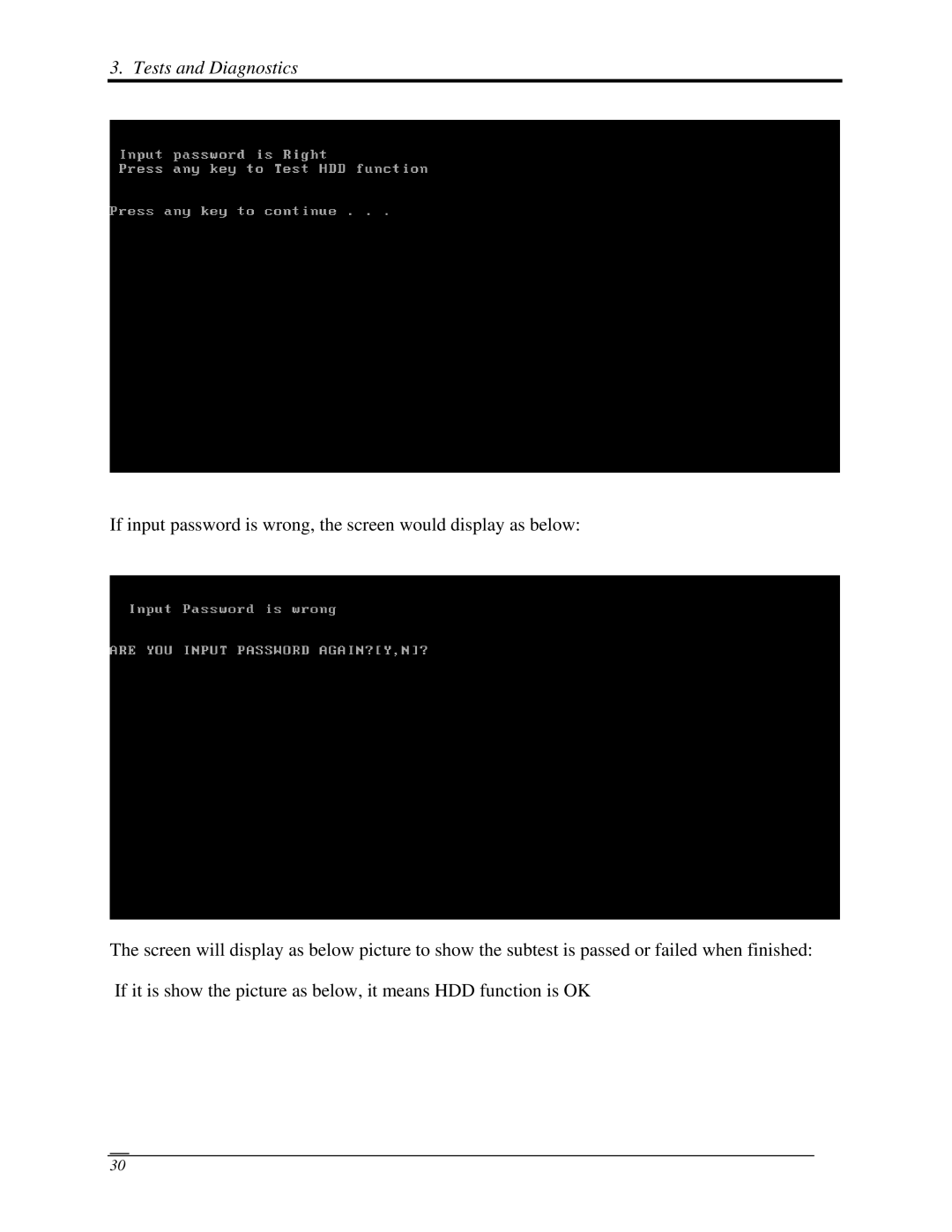 Toshiba A350 manual Tests and Diagnostics 