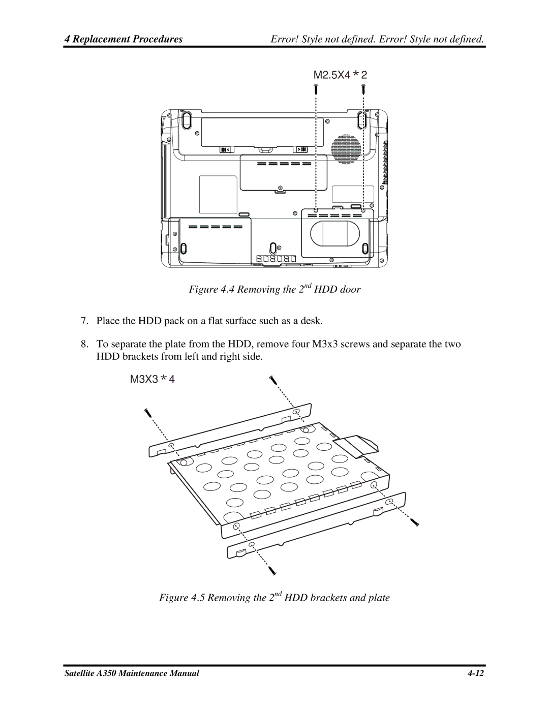 Toshiba A350 manual M3X3＊4 