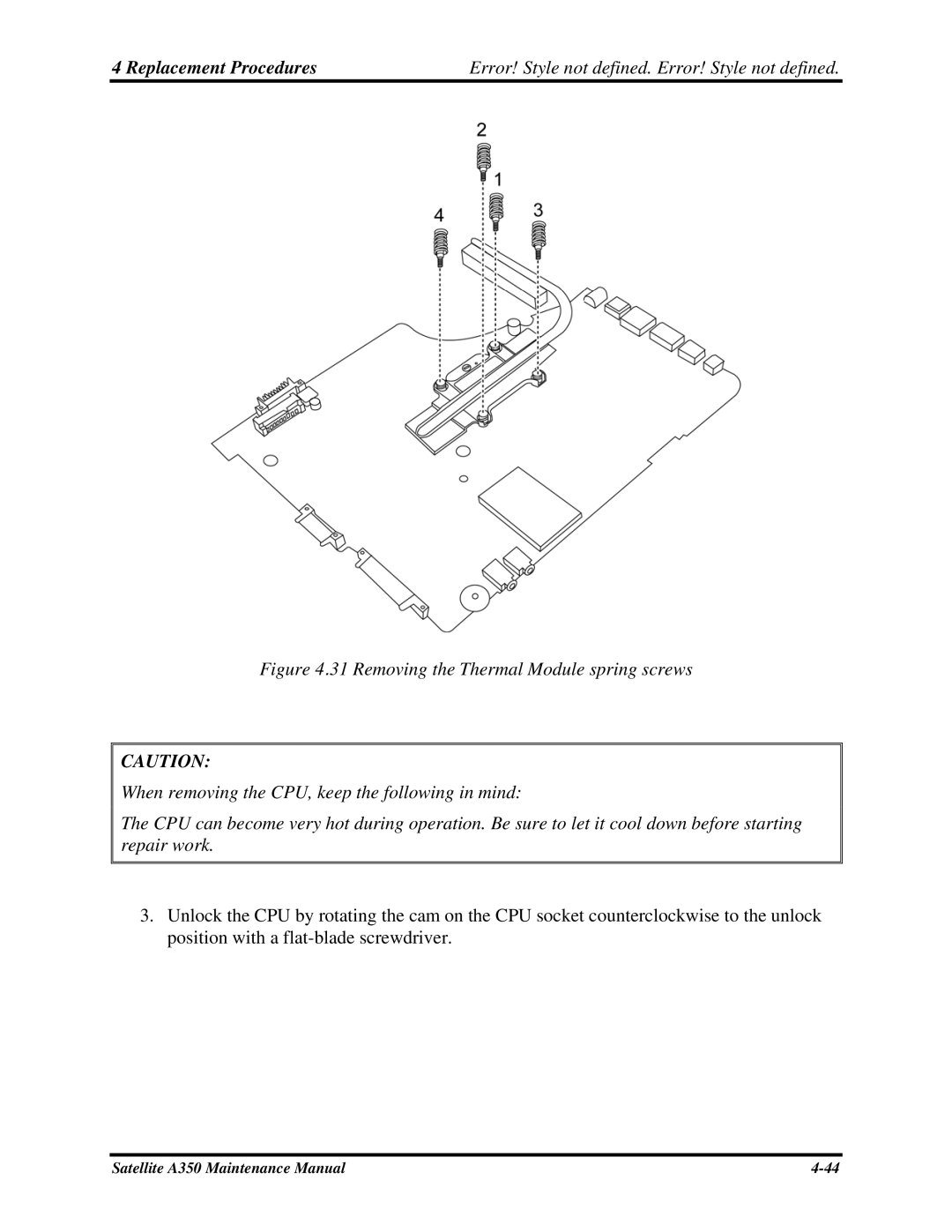 Toshiba manual Satellite A350 Maintenance Manual 