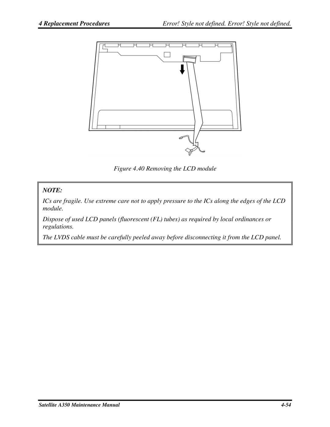 Toshiba manual Satellite A350 Maintenance Manual 